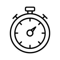 stopwatch icon, stopwatch line art - simple line art of stopwatch, perfect for stopwatch logos and icons and themed design 