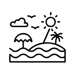 summers vacation icon, summers vacation line art - simple line art of summers vacation, perfect for summers vacation logos and icons and themed design 