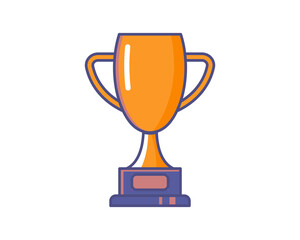 A vibrant, cartoonstyle illustration of a gold trophy. Perfect for websites, presentations, or app design needing a celebratory, achievementoriented visual.