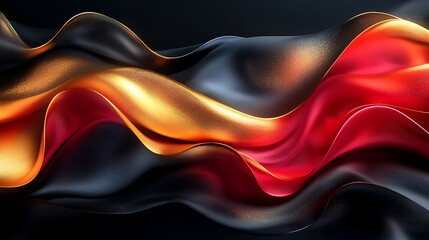 Fototapeta premium Red black gold dynamic abstract waves high resolution hd image