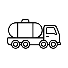 tanker truck icon, tanker truck line art - simple line art of tanker truck, perfect for tanker truck logos and icons and themed design 