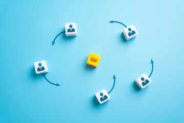 The company's employees strive to become its top manager or CEO. Businessmen and investors....