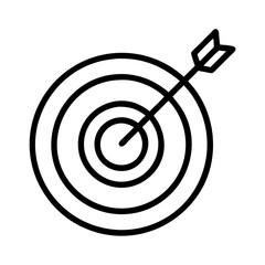 target bullseye with arrow icon, target bullseye with arrow line art - simple line art of target bullseye with arrow, perfect for target bullseye with arrow logos and icons and themed design 