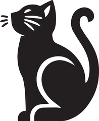 cat vector silhouette icon on white background