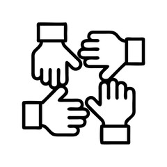 teamwork icon, teamwork line art - simple line art of teamwork, perfect for teamwork logos and icons and themed design 