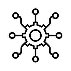 Fototapeta premium technology icon, technology line art - simple line art of technology, perfect for technology logos and icons and themed design 