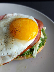 fried eggs with ham