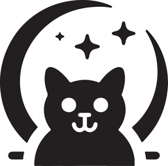 Obraz premium cat vector silhouette icon on white background