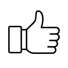 Fototapeta premium thumb up icon, thumb up line art - simple line art of thumb up, perfect for thumb up logos and icons and themed design 