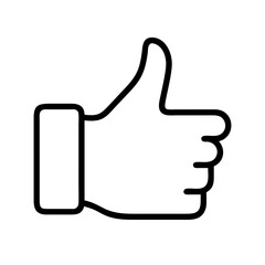 thumb up icon, thumb up line art - simple line art of thumb up, perfect for thumb up logos and icons and themed design 