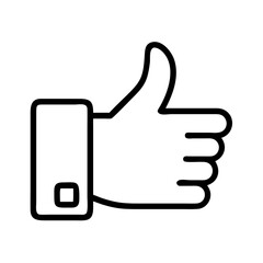 thumb up icon, thumb up line art - simple line art of thumb up, perfect for thumb up logos and icons and themed design 
