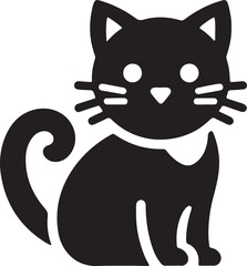 cat vector silhouette icon on white background