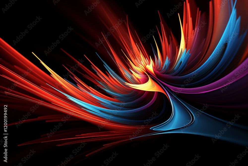 Poster vibrant explosion of colors swirling in a mesmerizing abstract design. generative ai
