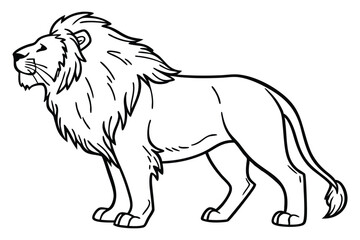 lion outline drawing