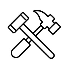 tools icon, tools line art - simple line art of tools, perfect for tools logos and icons and themed design 
