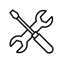 tools icon, tools line art - simple line art of tools, perfect for tools logos and icons and themed design 