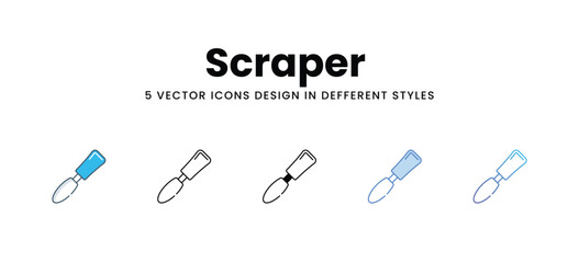 Scraper  icons in different style vector stock illustration
