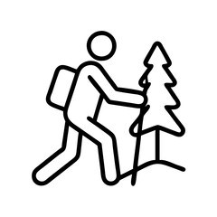 trekking icon, trekking line art - simple line art of trekking, perfect for trekking logos and icons and themed design 