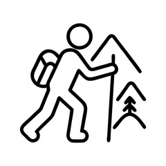 trekking icon, trekking line art - simple line art of trekking, perfect for trekking logos and icons and themed design 