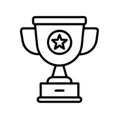 trophy icon, trophy line art - simple line art of trophy, perfect for trophy logos and icons and themed design 