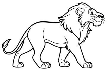 lion outline drawing