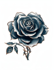 Dark Beauty: Rose with Golden Details
