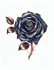 Dark Beauty: Rose with Golden Details