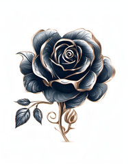 Dark Beauty: Rose with Golden Details