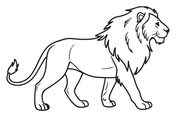 lion outline drawing