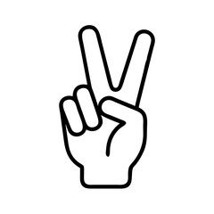 Obraz premium victory sign icon, victory sign line art - simple line art of victory sign, perfect for victory sign logos and icons and themed design 