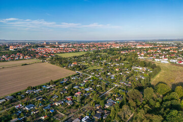 Luftaufnahme von Halberstadt von den Spiegelsbergen aus gesehen