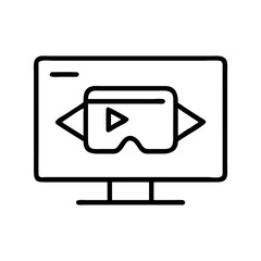 virtual screen icon, virtual screen line art - simple line art of virtual screen, perfect for virtual screen logos and icons and themed design 