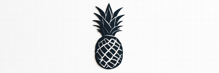Obraz premium Pineapple illustration in minimalistic style against a light background for creative uses. Generative AI