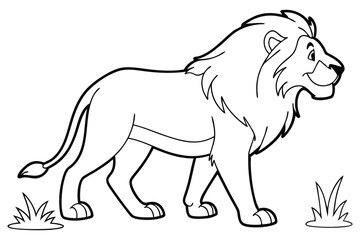 lion outline drawing