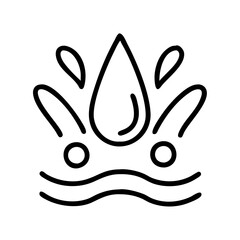water splash icon, water splash line art - simple line art of water splash, perfect for water splash logos and icons and themed design 