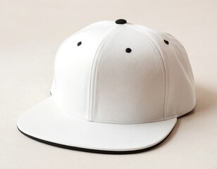 Stylish white baseball cap with black accents, perfect for casual wear.