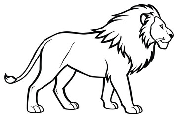 lion outline drawing