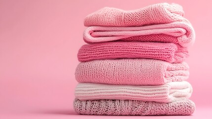 Stack pink clothes things Generate Ai