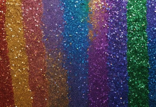 farbintensive glitzernde struktur in regenbogenfarben wirkt verspielt funkelnd und kreativ Generative KI