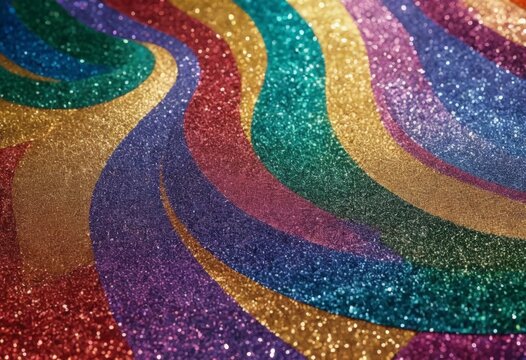 farbintensive glitzernde struktur in regenbogenfarben wirkt verspielt funkelnd und kreativ Generative KI