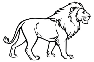 lion outline drawing