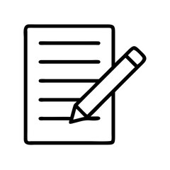 writing icon, writing line art - simple line art of writing, perfect for writing logos and icons and themed design 