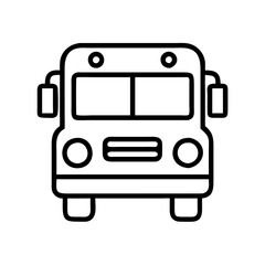 yellow school bus icon, yellow school bus line art - simple line art of yellow school bus, perfect for yellow school bus logos and icons and themed design 