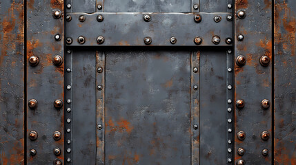 Fototapeta premium Heavy steel plating with a distressed texture and a rusted appearance , construction, steel plates, industrial. Industrial Rust Texture. Illustration