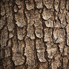 Fototapeta premium The bark of a tree is rough and textured, with many ridges and grooves