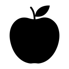 Apple Silhouette Vector Art Illustration - Black Color Apple Artwork Design