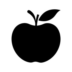 Apple Silhouette Vector Art Illustration - Black Color Apple Artwork Design