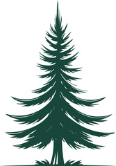 only line art in a bold line of a Christmas pine tree line art vector with no color background 6.eps