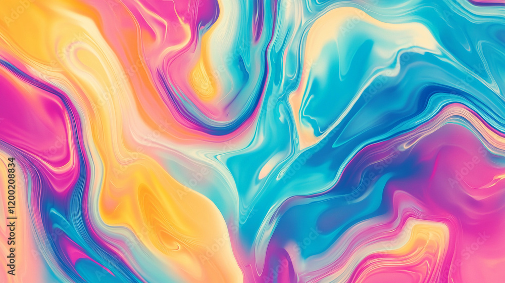 Poster vibrant digital background in metaverse style with swirls of color. generative ai