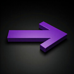 3D Purple arrow on black background